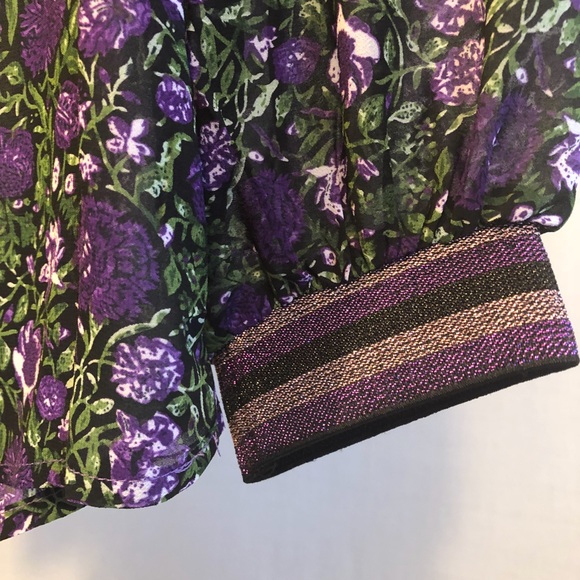 Sister Jane floral ruched blouse embellished cuffs - Picture 7 of 8